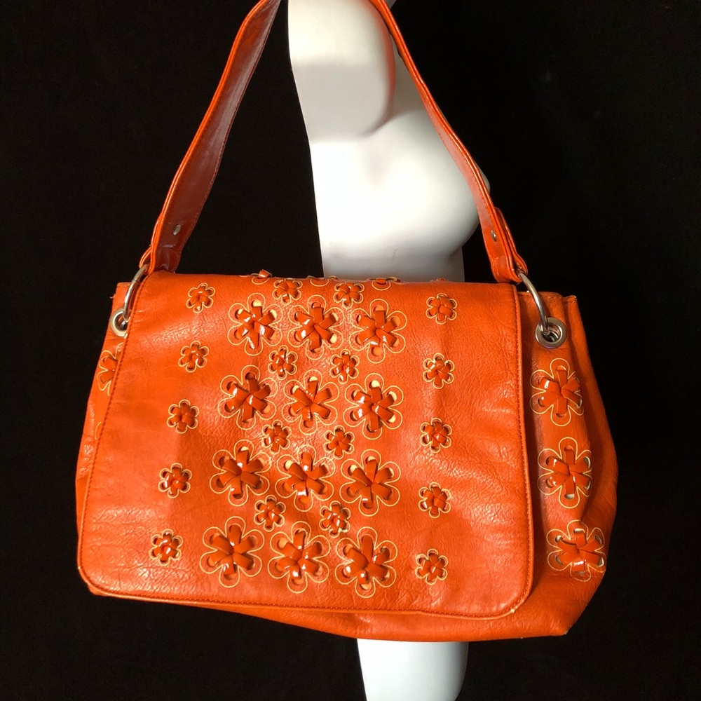 Burnt orange flower  Nicole Lee purse satchel